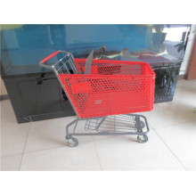 Chariots de magasinage en plastique rouge vert bleu de couleur à vendre